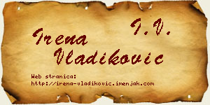 Irena Vladiković vizit kartica